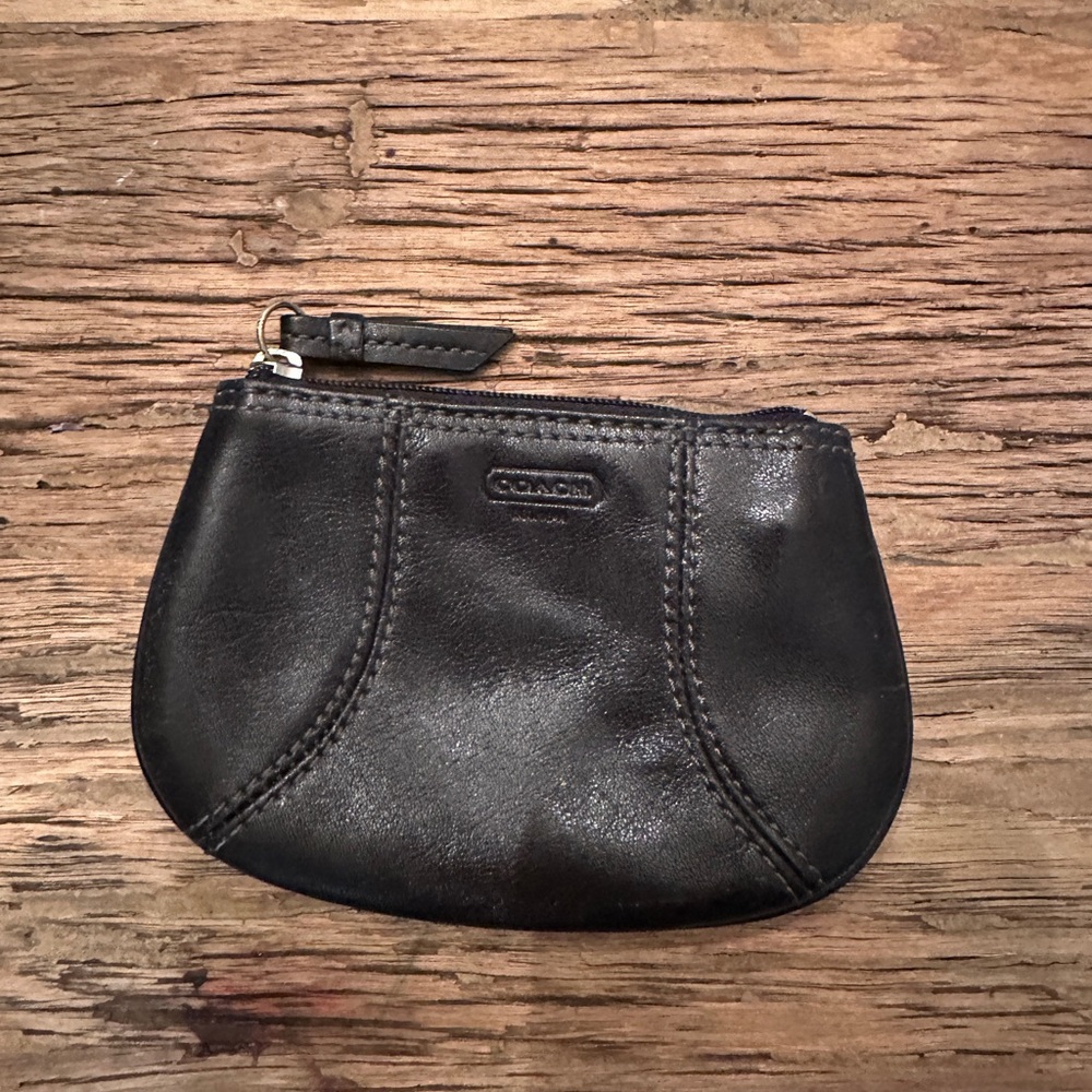 Coach Black Leather Pouch